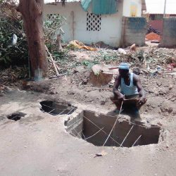 Old well and cesspits needed filling Old well and cesspits needed filling