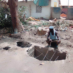 Old well and cesspits needed filling Old well and cesspits needed filling